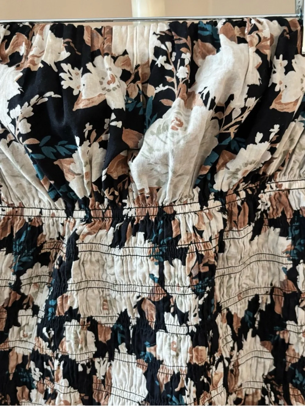 Abercrombie & Fitch Strapless Drop Waist Smocked Floral Maxi Dress Size Medium